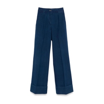 Blue Jeans Pleated Trousers Stylish Eco-Friendly