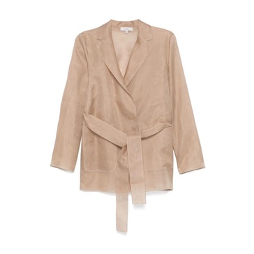 Almond Beige Tied Waist Jacket