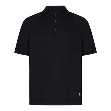 Blue Polo Shirt with Chest Pocket