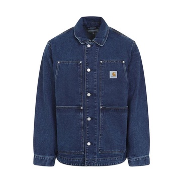 Blue Buttoned Front Patch Pocket Jacket