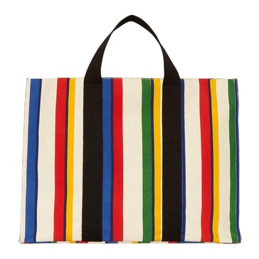 Canvas Shopping Bag with Stripe