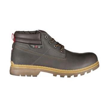 Lace-Up Boot with Contrast Details and Logo Embellishment