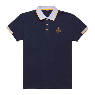 Contrasting Collar Cotton Polo Shirt