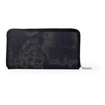 Black Leather Wallet with Polyurethane Trim