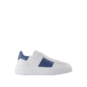 Stripes Leather Sneakers White
