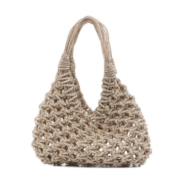 Crystal Embellished Golden Tote Bag