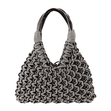 Rock Style Black Crystal Handbag