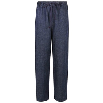Blue Oversized Drawstring Trousers