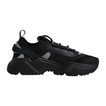 Black Lace-Up Low Top Sneakers