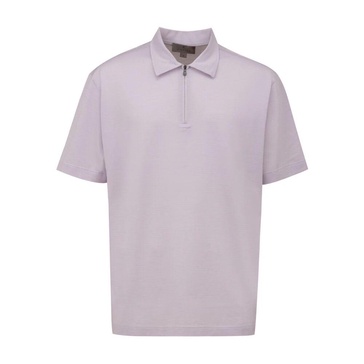 Purple zip polo shirt made in Italy