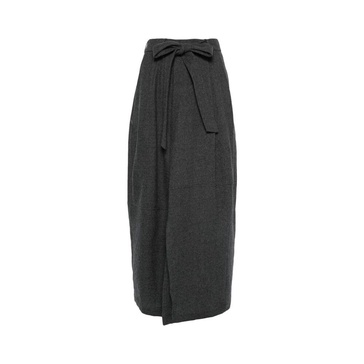 Soft Wool Midi Skirt Anthracite Grey