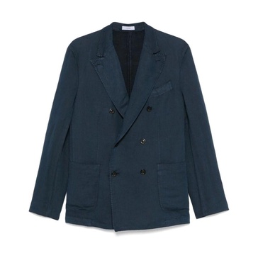 Ocean Blue Double-Breasted Blazer
