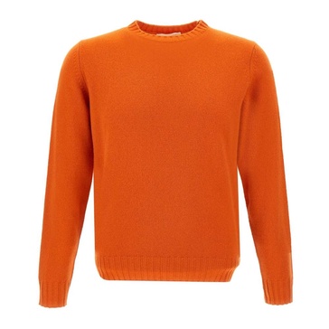 Orange Wool Cashmere Crew Neck Sweater