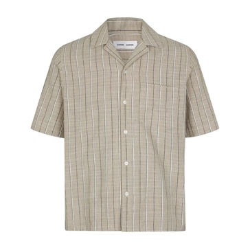 Short-sleeved Button-Up Linen Shirt