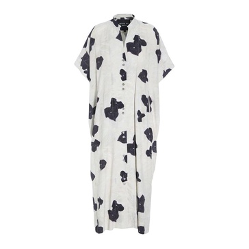 Black Pancy Kaftan Dress with Artistic Print