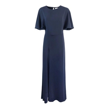 Blue Maxi Dress with Short Sleeves