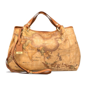 Classic Geo Print Handbag with Adjustable Strap
