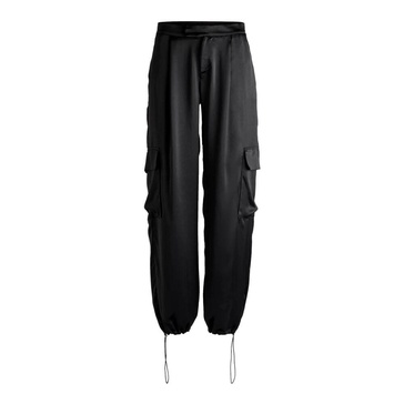 Cargo Pants Straight Fit Satin Black