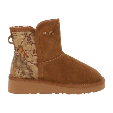 Leather and Fabric Ankle Boots