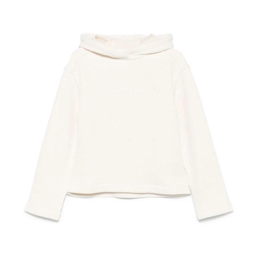 White Sweater with Logo Embroidery
