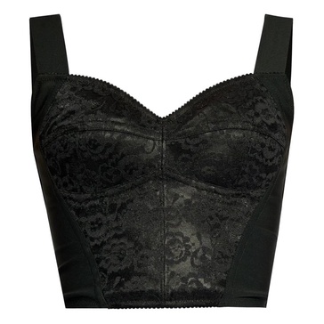 Black Jacquard Lace Bustier Shirt