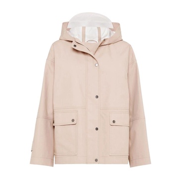 Pink Cotton Rain Jacket with Hood