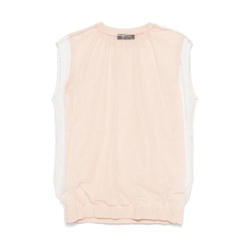 Peach Pink Crew Neck Sleeveless Top