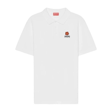 White Floral Polo Shirt
