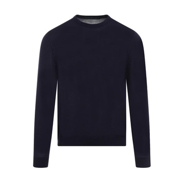 Blue Wool Crew Neck Sweater