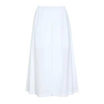 Wide Leg White Cotton Trousers
