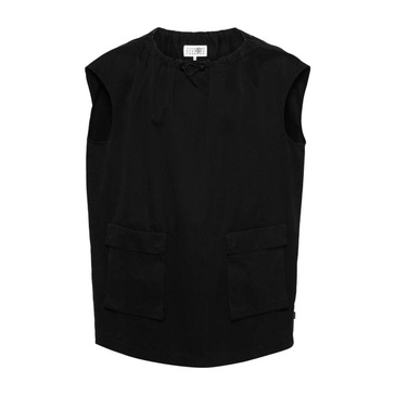 Gabardine Mini Dress with Flap Pockets