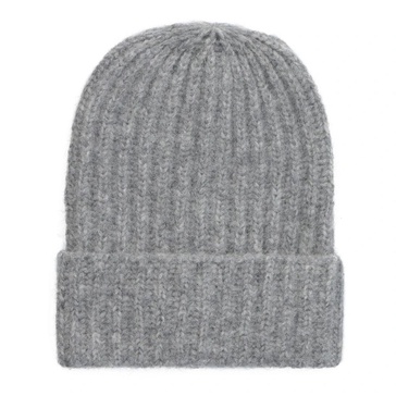 Ribbed Knit Beanie Alpaca Silk Wool