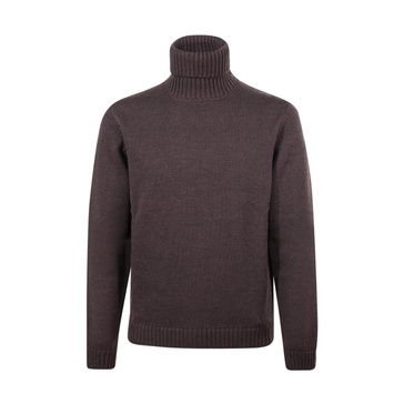 Dark Brown Merino Wool Turtleneck Sweater