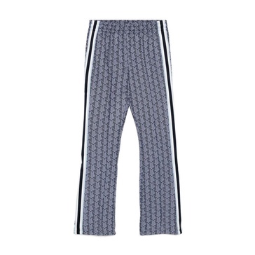 Blue Striped Flared Bottom Pants