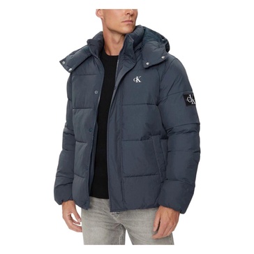 Blue Hooded Zip-Up Jacket