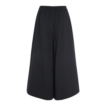 Black Seersucker Wide Leg Pants