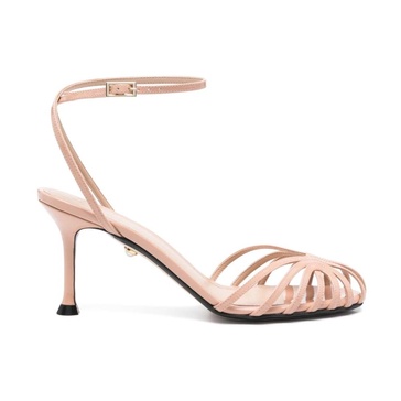 Pink Heel Sandals with Ankle Strap