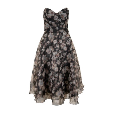 Floral Zip Dress with Hook Closure