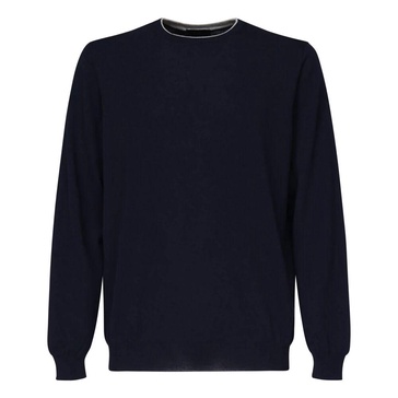 Crew Neck Sweater with Ribbed Details