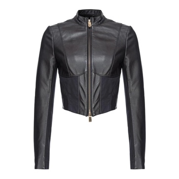 Leather and Fabric Biker Jacket