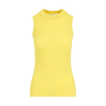 Ribbed Yellow Cotton Top