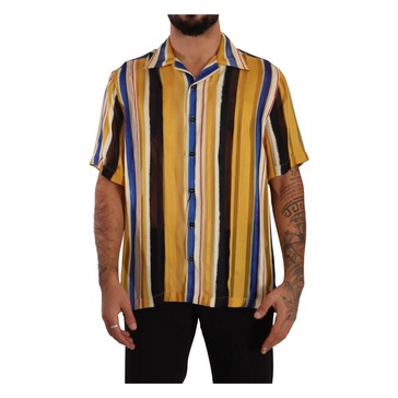 Yellow Striped Silk Shirt