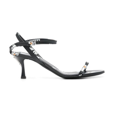Black Buckle-Fastening Heels