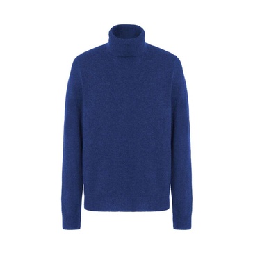 Blue Wool Turtleneck Sweater Men