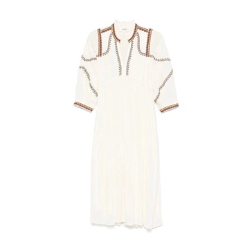 Embroidered Ruffle Collar Dress
