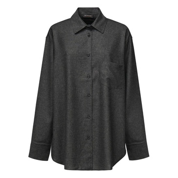 Grey Oversized Mélange Fabric Shirt