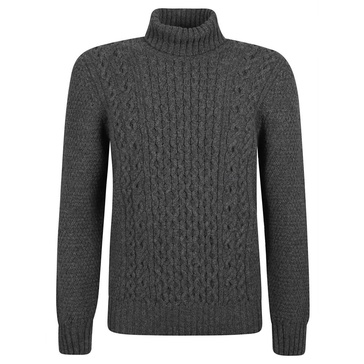 Anthracite Sweater Dolcevita Aran Tubico