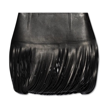 Leather skirt with fringes