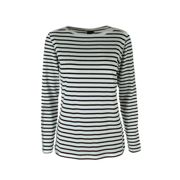 Striped Blouse with Boat Neckline
