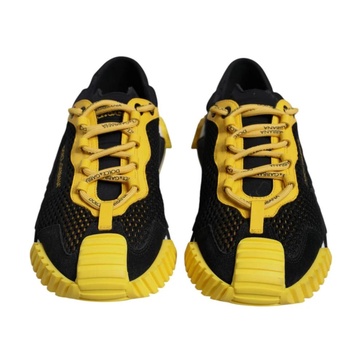 Black Yellow Slip-On Sneakers